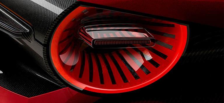 Tredimensionell effekt  på  bakljus