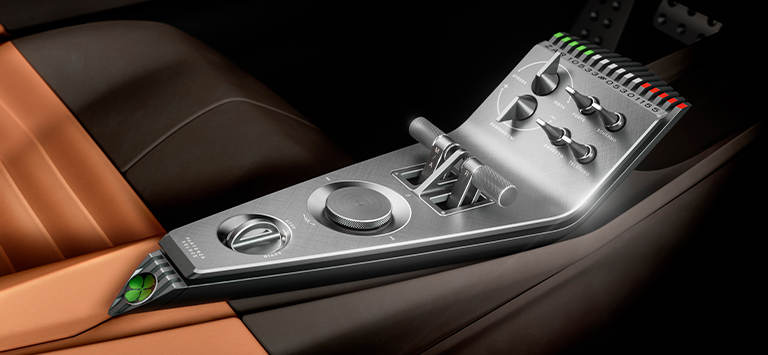 Mittkonsol i aluminium